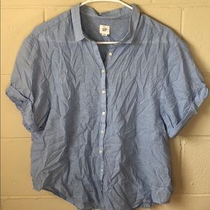 Light Blue Lightweight Gap Flouncy Shirt